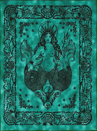 Celtic Style Mermaid Rug or tapestry
