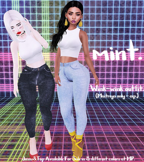 mint. - Wink-wink outfit (Light Blue) - Maitreya exp.