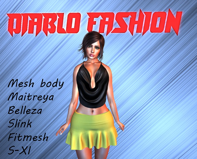 Diablo fashion Mini skirt Yellow 