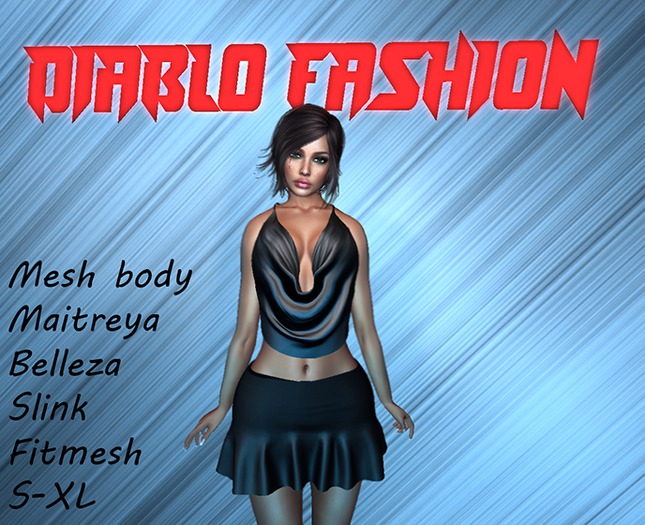 Diablo fashion Neck crop top Black 