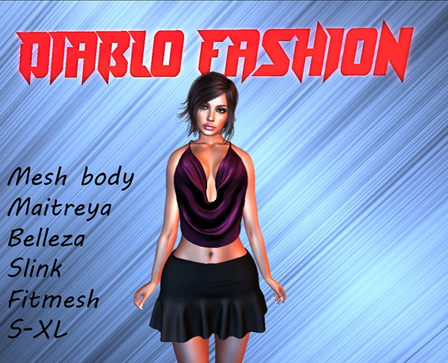 Diablo fashion Neck crop top Bordo 