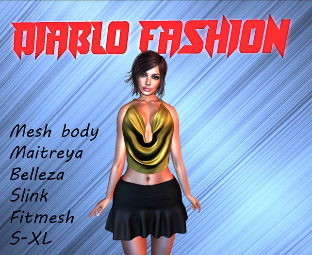 Diablo fashion Neck crop top Gold 