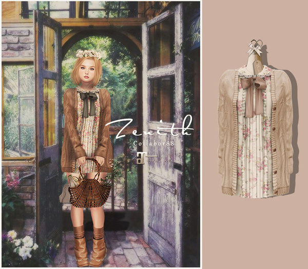 =Zenith=Spring Sweater Dress (Cream) -Maitreya
