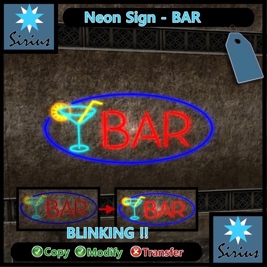 Blinking Neon Sign - BAR