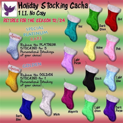 [ free bird ] Holiday Stocking - Teal