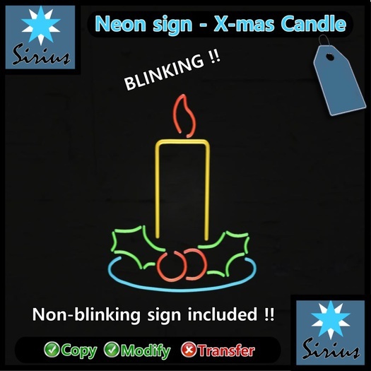 Neon Sign - Christmas Candle (box)