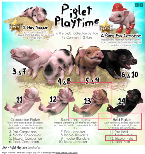 JIAN Playtime Piglets 13. Tricolor Held BOX