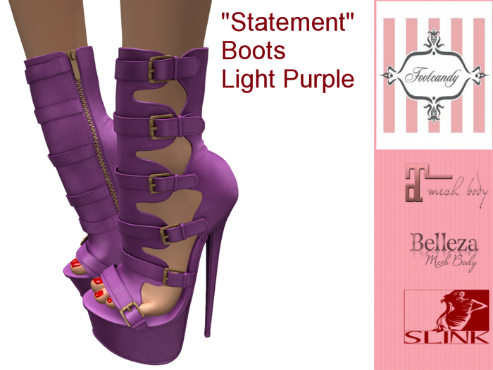 FOOTCANDY STATEMENT BOOTS LIGHT PURPLE- WEAR ME