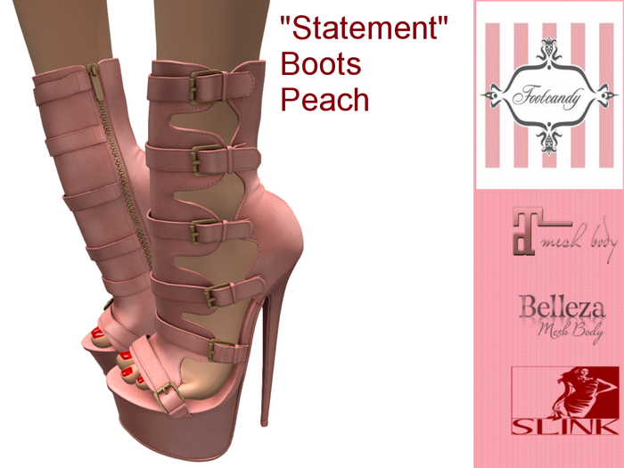 FOOTCANDY STATEMENT BOOTS PEACH - WEAR ME