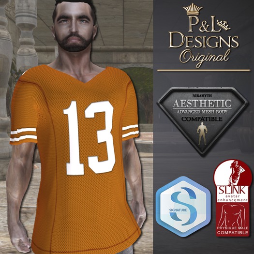 [P&L] - Football Jersey - Orange and White