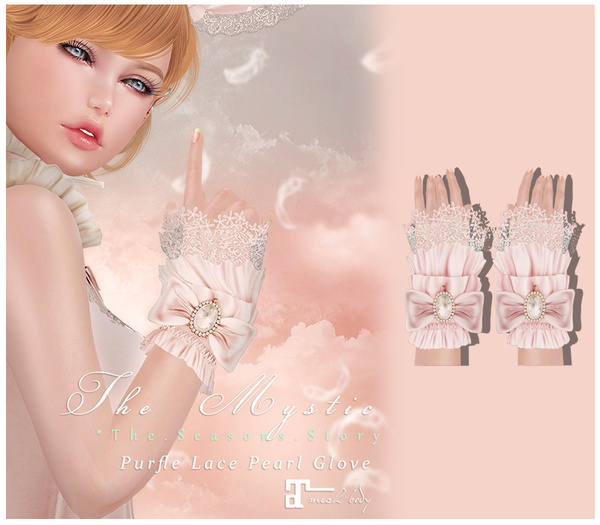 *The Mystic*Purfle Lace Pearl Glove (Pink) -Maitreya