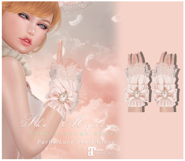*The Mystic*Purfle Lace Pearl Glove (Rose) -Maitreya