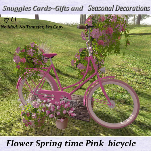 Flower Spring time Pink  bicycle By Snuggles Boxed