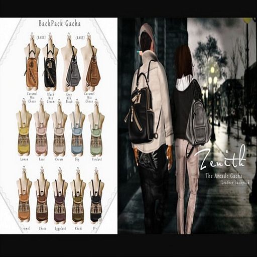 =Zenith=Leather Patwork Backpack-Sky