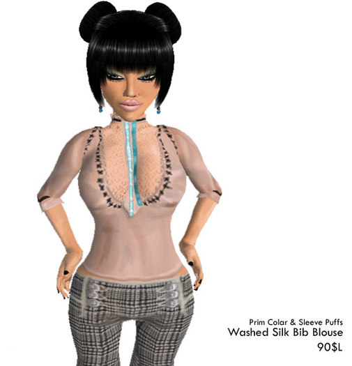 !BF! Washed Silk Bib Blouse