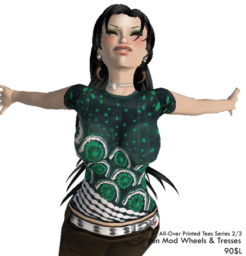 !BF! Green Mod Wheels & Tresses Tee