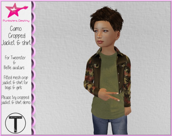 *PD* Camo Cropped Jacket & shirt