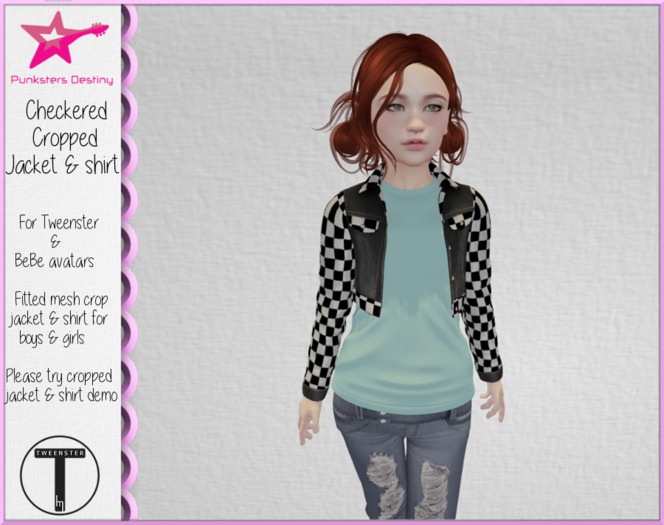 *PD* Checkered Cropped Jacket & shirt