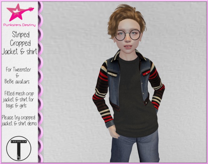 *PD* Striped cropped jacket & shirt