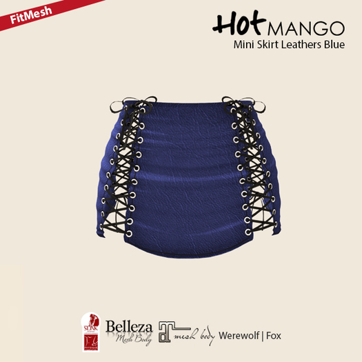 HOT MANGO Mini Skirt Leathers Blue