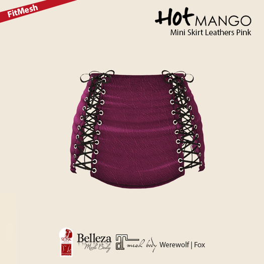 HOT MANGO Mini Skirt Leathers Pink