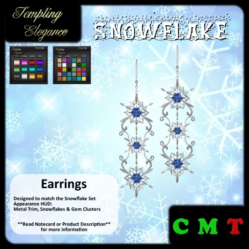TE - Snowflake - Earrings - Bag (ADD to Open)