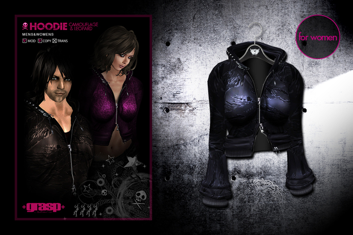 +grasp+/Hoodie/Black+camo/Womens