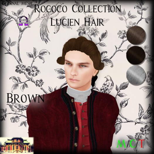 ~CdE~ Rococo Lucien BROWN Wig