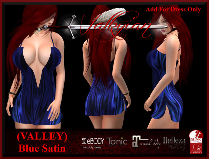 ~Valkyrian~Valley (Blue Satin) DRESS (BOXED)