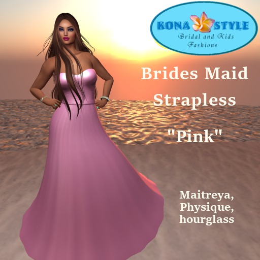 [ISD] PINK HAWAIIAN BRIDES MAID STRAPLESS