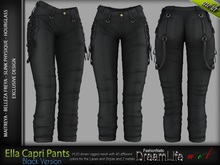 Ella Female Capri Pants Black Single Color - MESH - Maitreya Lara, Slink Physique Hourglass, Belleza Freya
