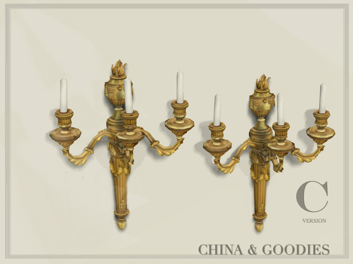 Ormolu Ribbed Sconces -C&G-