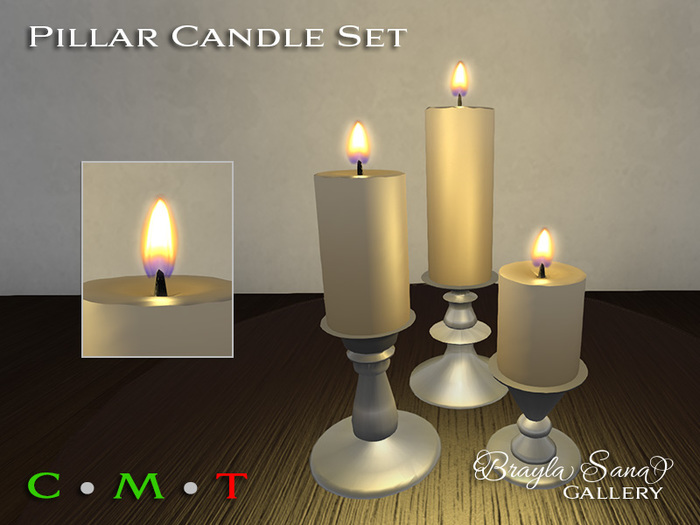 Realistic Pillar Candles Nickel