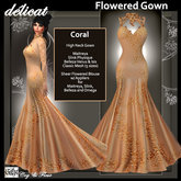 C&F delicat gown w Mesh Body Update - Coral