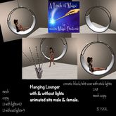 Hanging Chairs with /without lights & vase with lights -crate