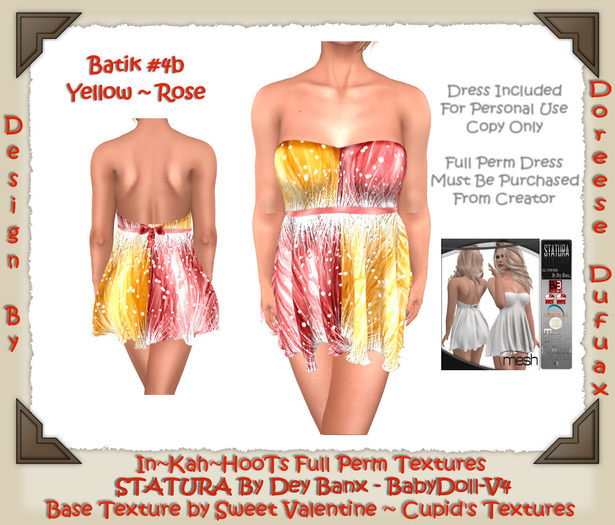 BABYDOLL STATURA DEY BANX - BATIK SERIES ROSE #4B