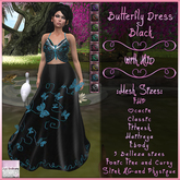 Butterfly Dress With Hud Black