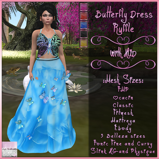Butterfly Dress With Hud Ruffle