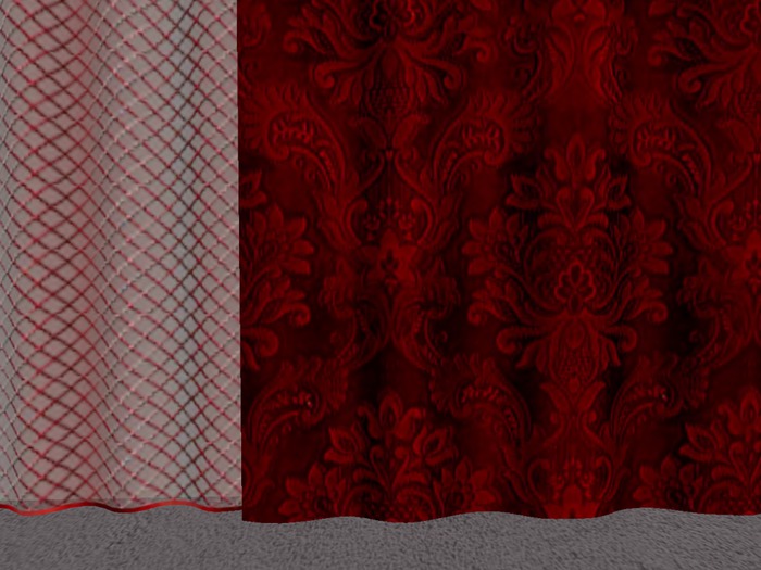 'Roy' Wide Curtain Drape-Sheer-Retractable - RedB
