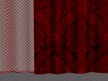 'Roy' Wide Curtain Drape-Sheer-Retractable - RedB