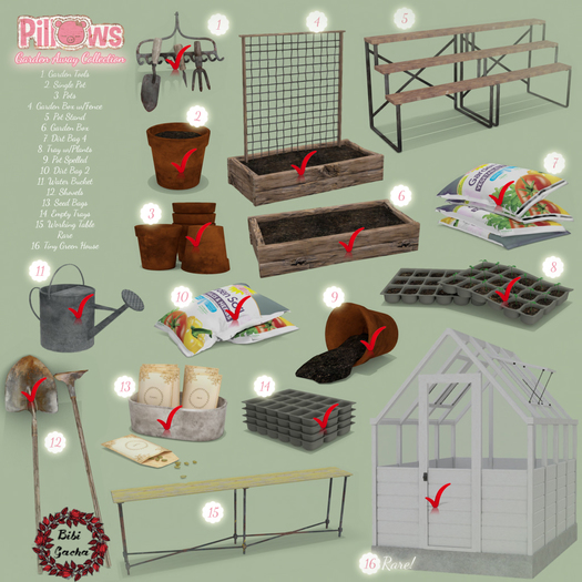 Bibi*[P] Pillows, GA Set 1 RARE Geen house
