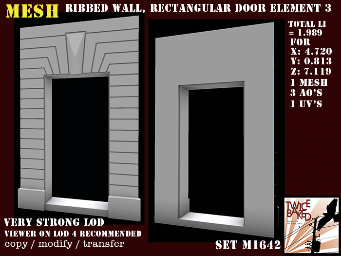 "TB" Classic ribbed wall element door [rectangular] 3 M1642