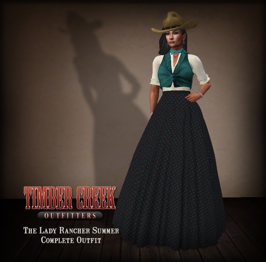 [Timber Creek] The Lady Rancher Summer Set-Teal-Ensemble-Boxed