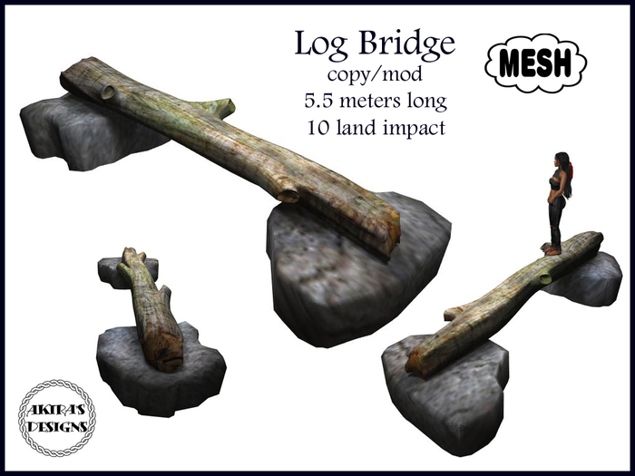 Log Bridge by Akira Kinomis - Mesh Log Bridge