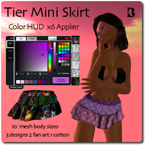 Blackburns Tier MIni Skirt Color/Applier 10 Sizes