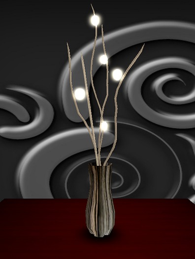 ::Vase Decor Wood Lighted::