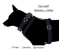 TWI wolf Harness + Collar (Blue)