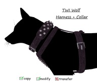TWI wolf Harness + Collar (Purple)