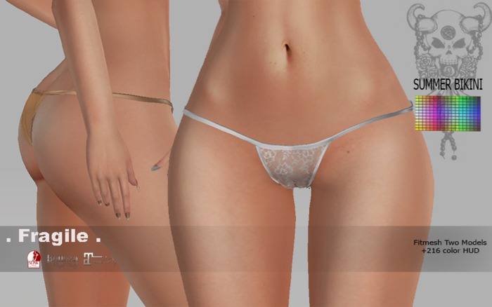 .Fragile. Summer Bikini Bottom 2 models 216 colors (add me)