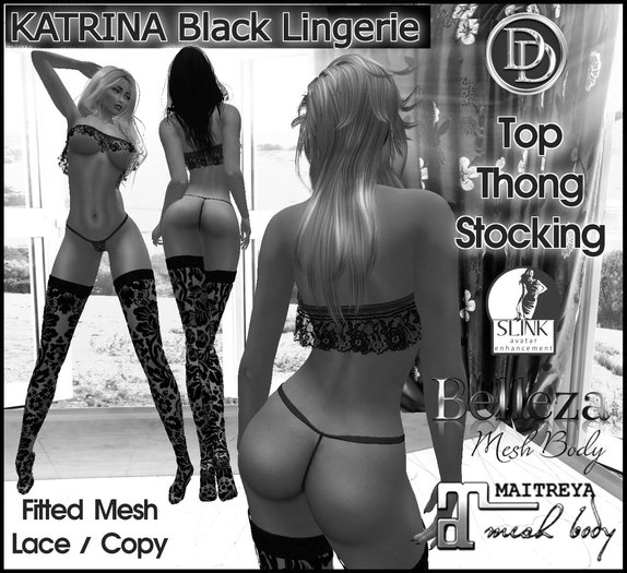 ☾ⅅⅅ☽ KATRINA Black Lingerie / BELLEZA / MAITREYA / SLINK : DEMO